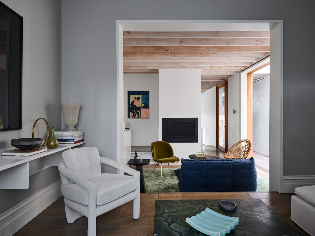 Bondi Junction House Lounge Room looking through to Living Space.